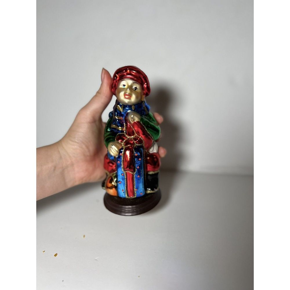 Thomas Pacconi Classics Blown Glass CHRISTMAS Child Boy 2004 Wooden base SALE❣️